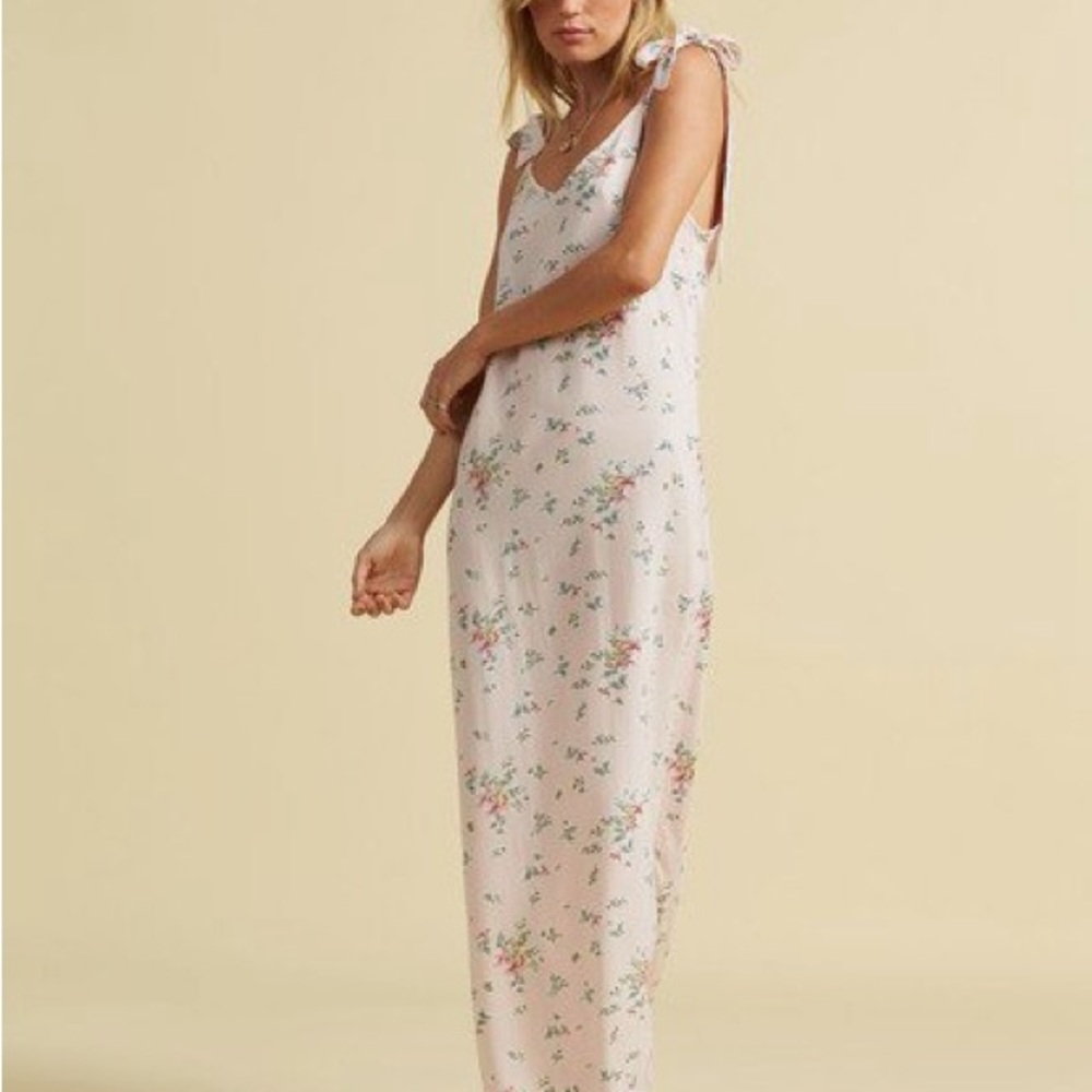 Billabong x The Salty Blonde Pink Floral Maxi Dress Cottagecore Coastal